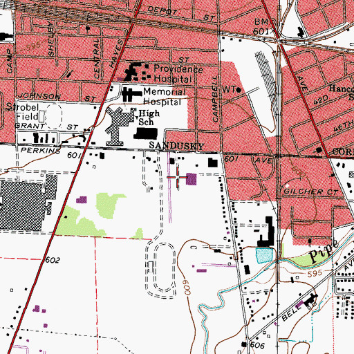 Topographic Map of Holiday Estates, OH