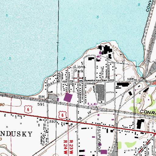 Topographic Map of Lions Park, OH