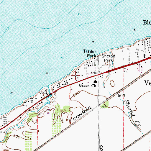 Topographic Map of Portland Court, OH