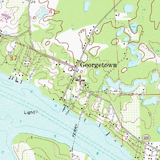 Topographic Map of Georgetown Post Office, FL