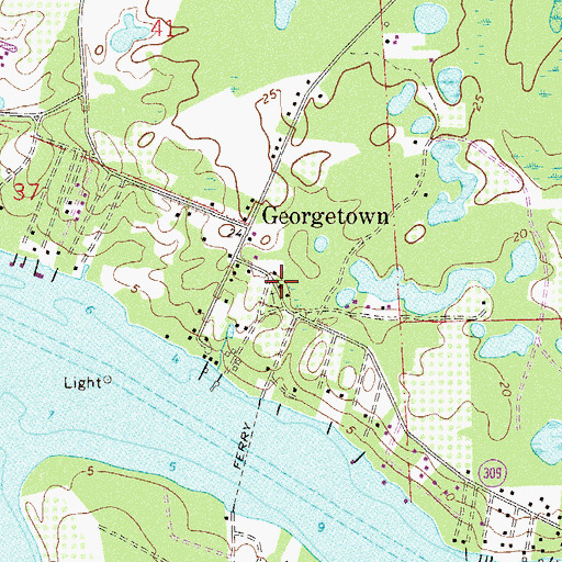 Topographic Map of Georgetown United Methodist Church, FL