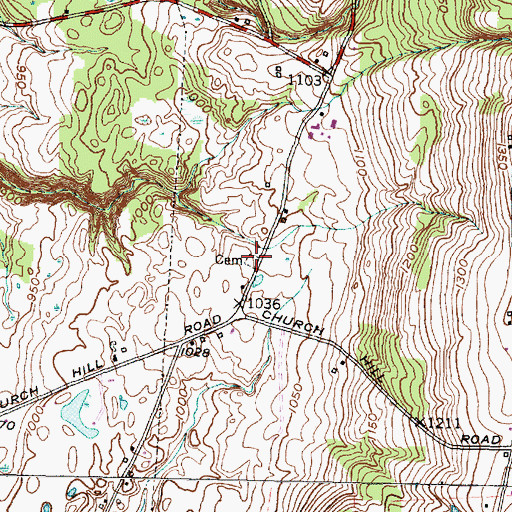 Topographic Map of Parsons Cemetery, NY