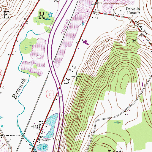 Topographic Map of Pine Hill Mobile Home Park, NY