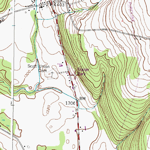 Topographic Map of Parker Manor, NY