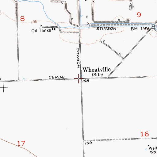 Topographic Map of Wheatville, CA