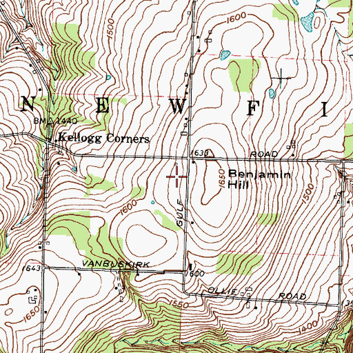 Topographic Map of Cloverland Park, NY