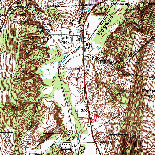 Topographic Map of Meadowbrook Park, NY