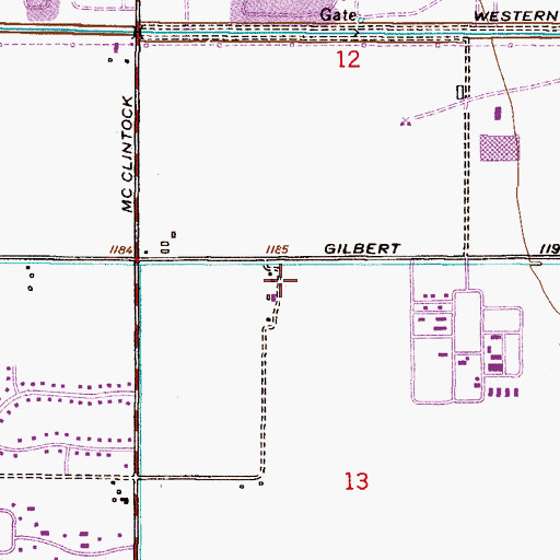Topographic Map of Tempe Royal Palms, AZ