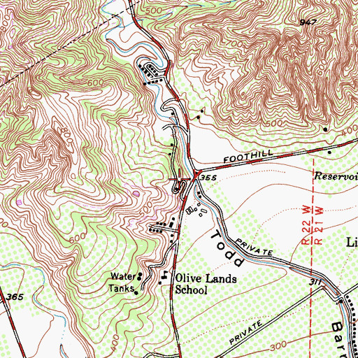 Topographic Map of Wheeler Canyon, CA