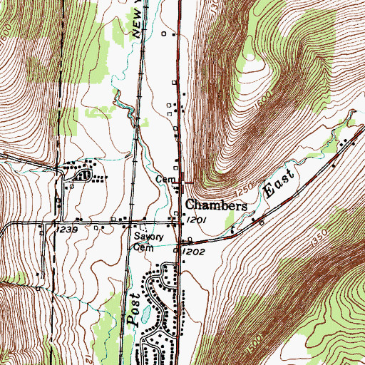 Topographic Map of Quigley Cemetery, NY