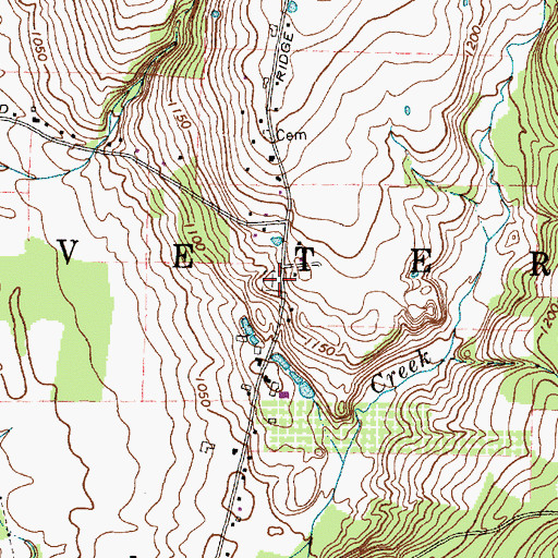 Topographic Map of Vary Cemetery, NY