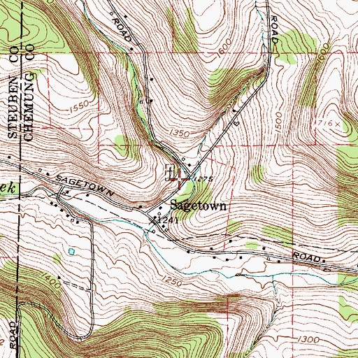 Topographic Map of Sagetown Cemetery, NY