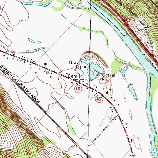 Topographic Map of Scudder Cemetery, NY
