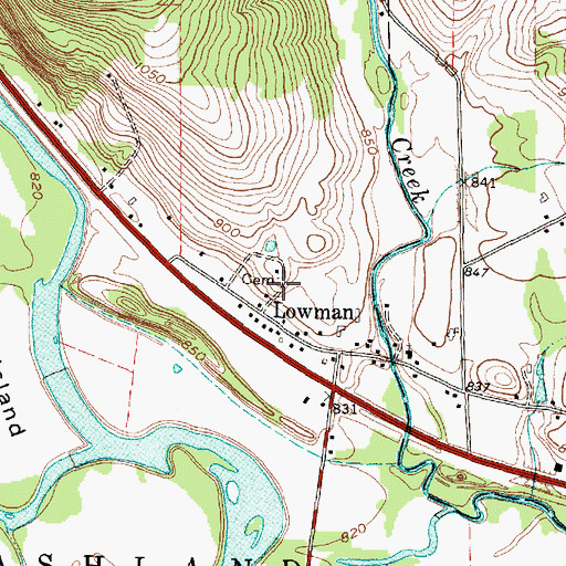 Topographic Map of Elliott-Searles Cemetery, NY