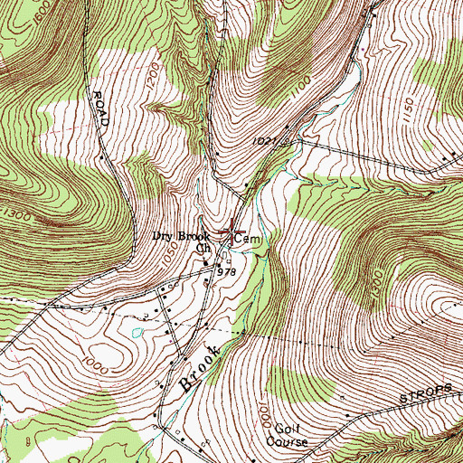 Topographic Map of Drybrook Cemetery, NY