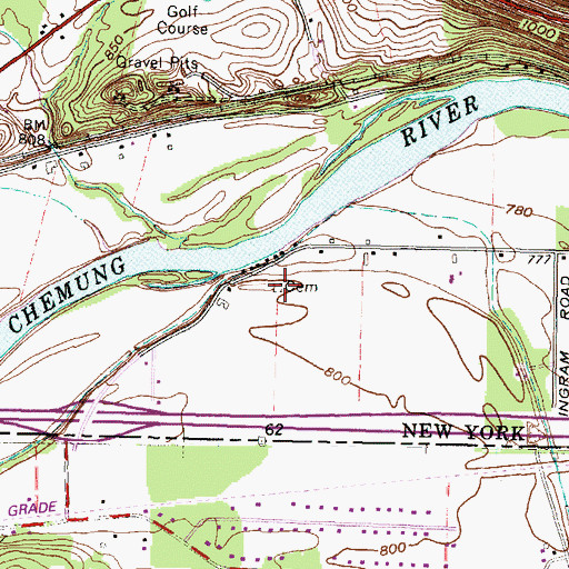 Topographic Map of French Cemetery, NY