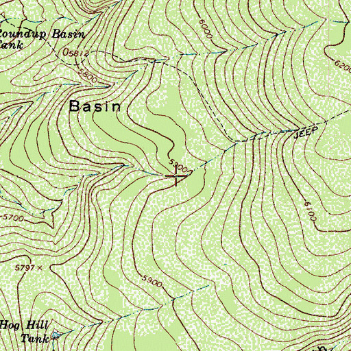 Topographic Map of Division Tank, AZ