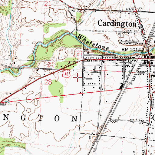 Topographic Map of Beulah's Mobile Home Park, OH