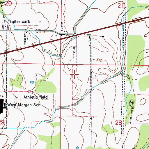 Topographic Map of Heritage Estates, AL