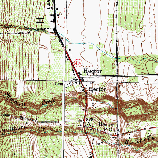 Topographic Map of Hector Presbyterian Church, NY
