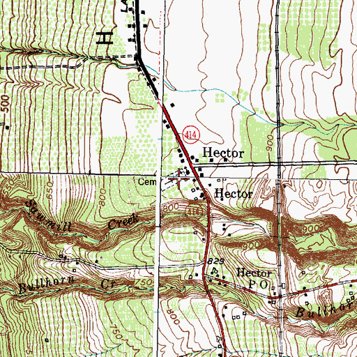 Topographic Map of Hector Presbyterian Church Cemetery, NY