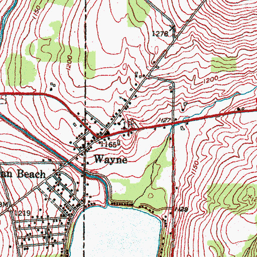 Topographic Map of Wayne Baptist Church, NY