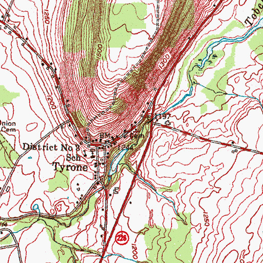 Topographic Map of Beach Cemetery, NY