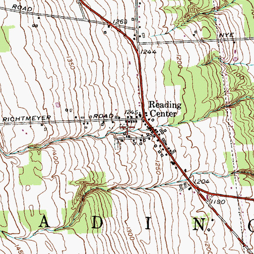 Topographic Map of Old Reading Cemetery, NY