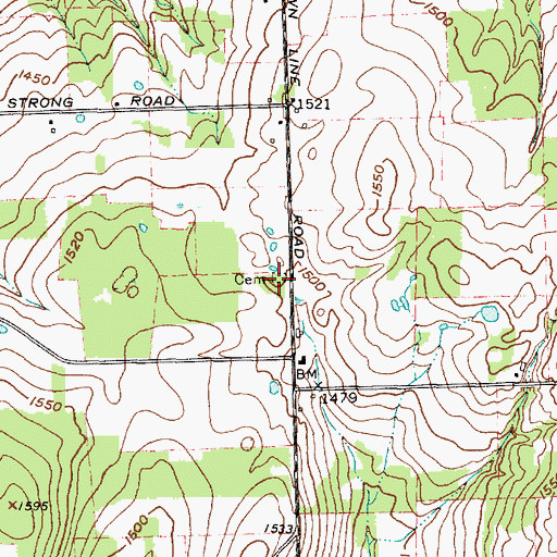 Topographic Map of Town of Hector Cemetery, NY