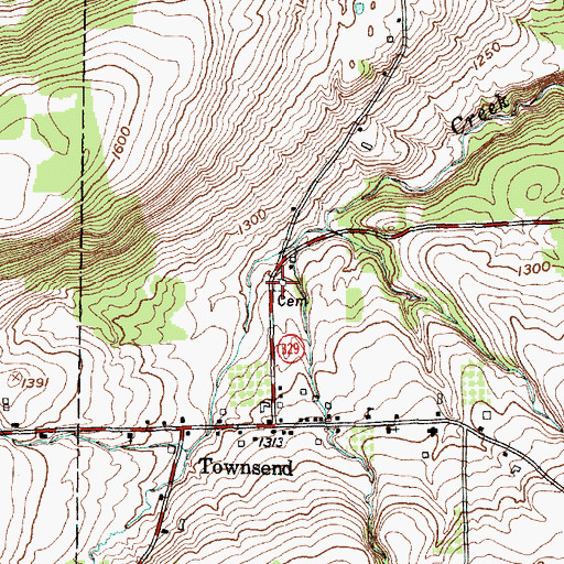 Topographic Map of Townsend Cemetery, NY