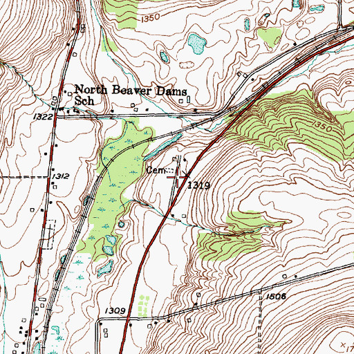 Topographic Map of Cooley Cemetery, NY