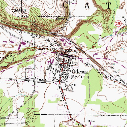Topographic Map of Odessa Baptist Church, NY