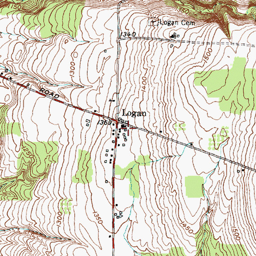 Topographic Map of Logan Methodist Church, NY