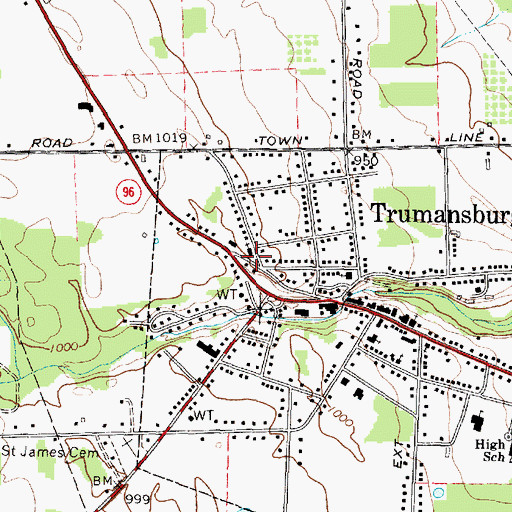 Topographic Map of Calvary Baptist Church, NY