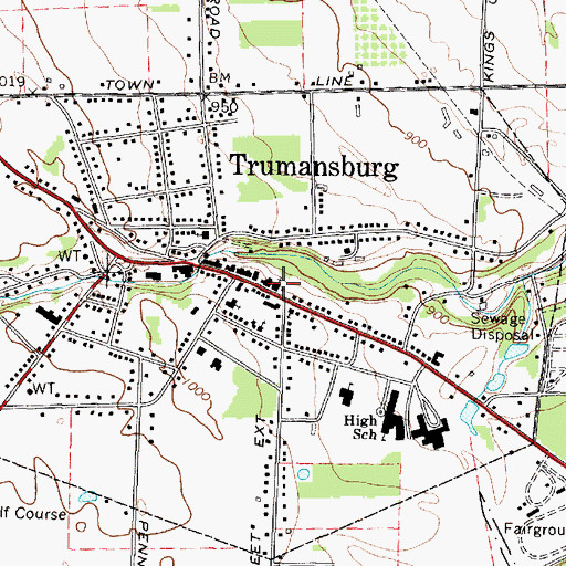 Topographic Map of First Presbyterian Church, NY