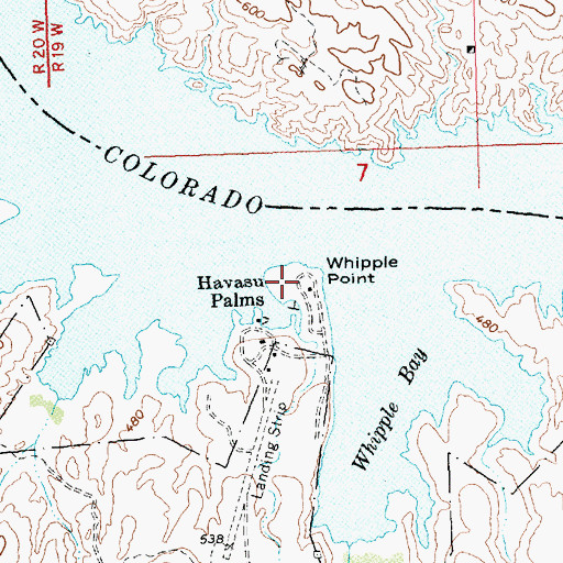 Topographic Map of Whipple Point, CA