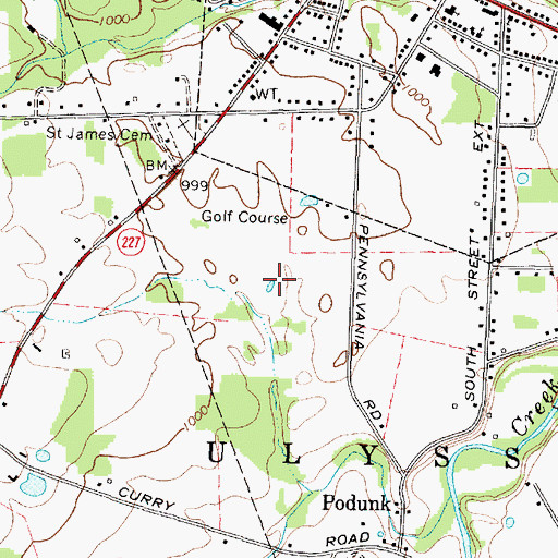 Topographic Map of Trumansburg Public Golf Course, NY