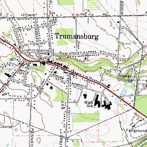 Topographic Map of Trumansburg United Methodist Church, NY