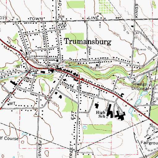 Topographic Map of Ulysses Philomathic Library, NY