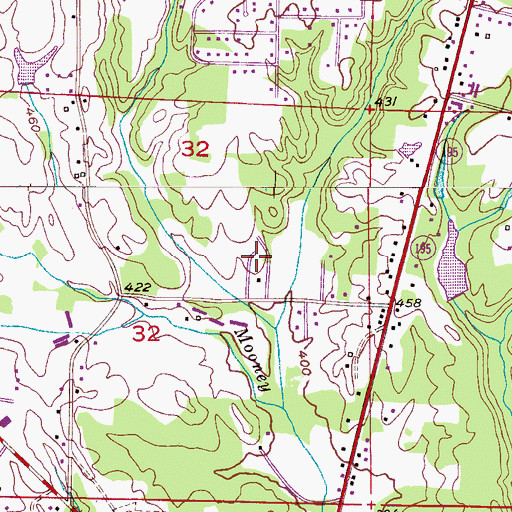 Topographic Map of Hudson Mobile Home Park, AL