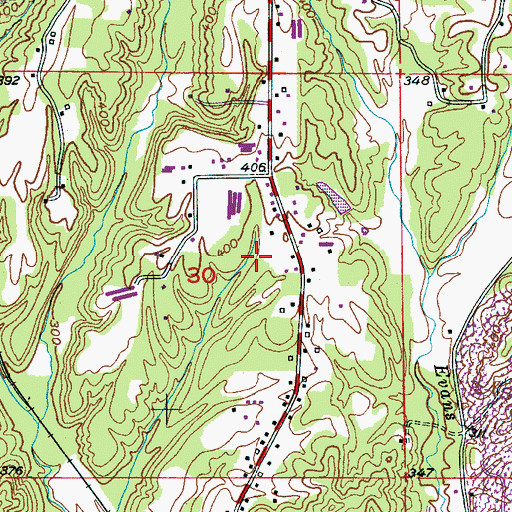 Topographic Map of Madison Mobile Home Park, AL