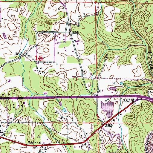 Topographic Map of Pine Tree Trailer Park, AL