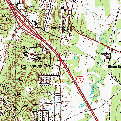 Topographic Map of Philadelphia Baptist Church, GA