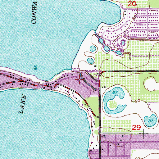Topographic Map of Lake Conway Park (historical), FL
