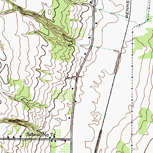 Topographic Map of Merrifield Cemetery, NY
