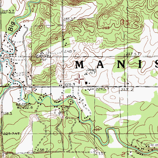Topographic Map of Misti Pines Campground, MI