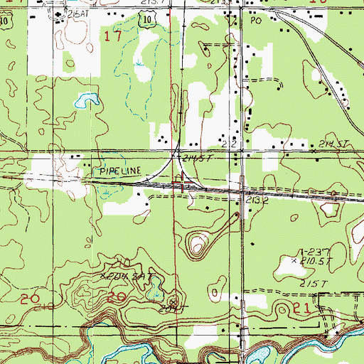 Topographic Map of Walhalla Station, MI