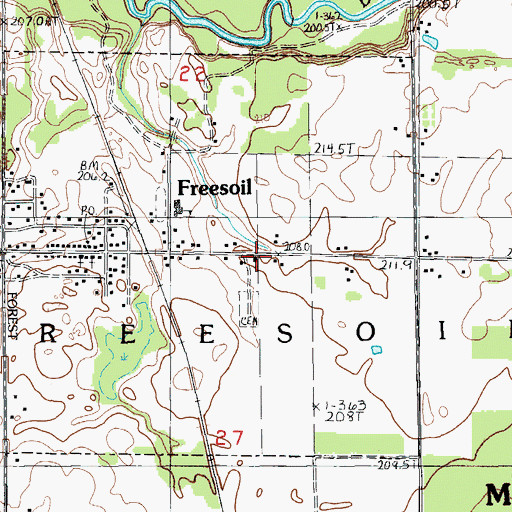 Topographic Map of Saint John Cantius Catholic Church, MI