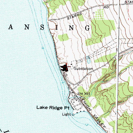 Topographic Map of Cayuga Power Plant, NY