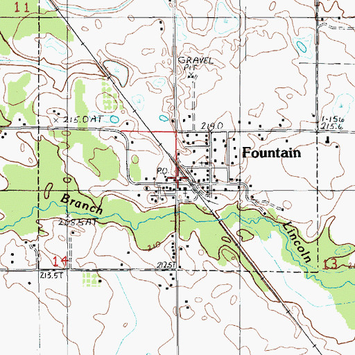 Topographic Map of Sherman Township Hall, MI